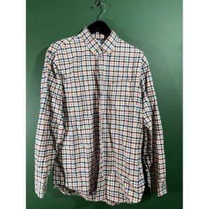 Izod Saltwater - Men's Red/Blue/Green Plaid Long Sleeve Button Down - Size M